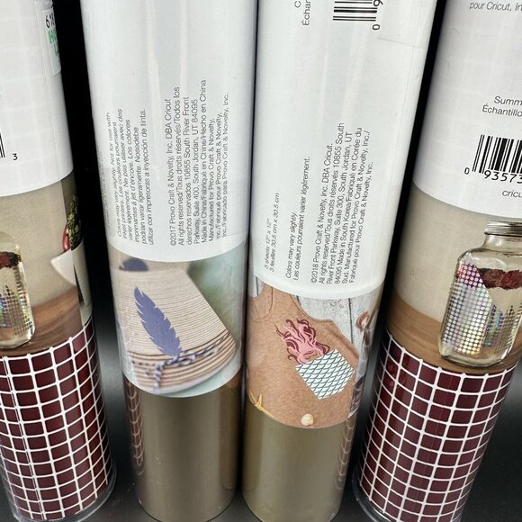 Cricut Premium Vinyl Lor 4 Rolls Mixed Mosaic Adhesive Foil Stainless Sampler - Picture 10 of 13